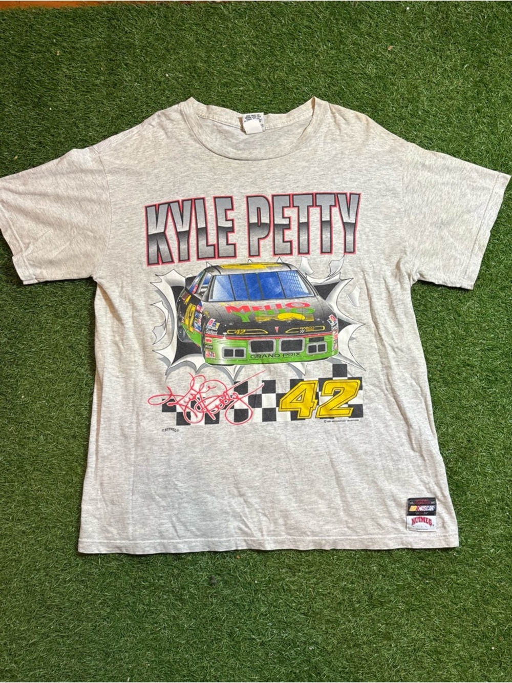 Kyle Petty Grey Graphic Racing Tee - #42
